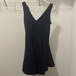 Dillards princess-line black and navy lace dress